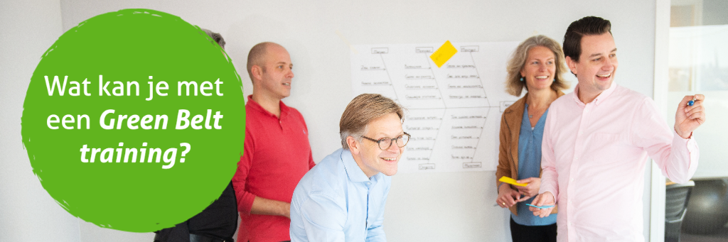 Banner met mensen en tekst Wat kan je met een green belt training